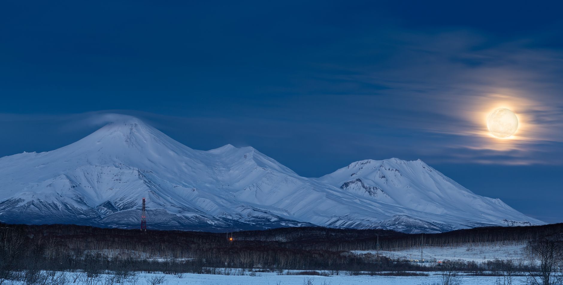 Pristine snow covered Arctic peak